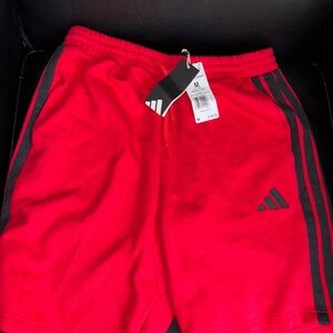 NWT Adidas Men's Red and Black Athletic Sweat Shorts